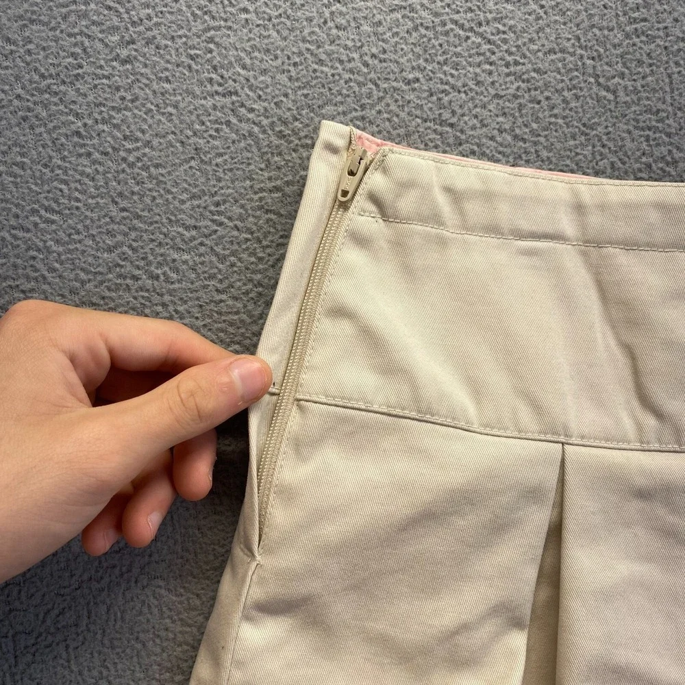 Gymboree Girl's School Uniform Pleated‎ Woven Skort Beige Size 12,Cotton,Zipper